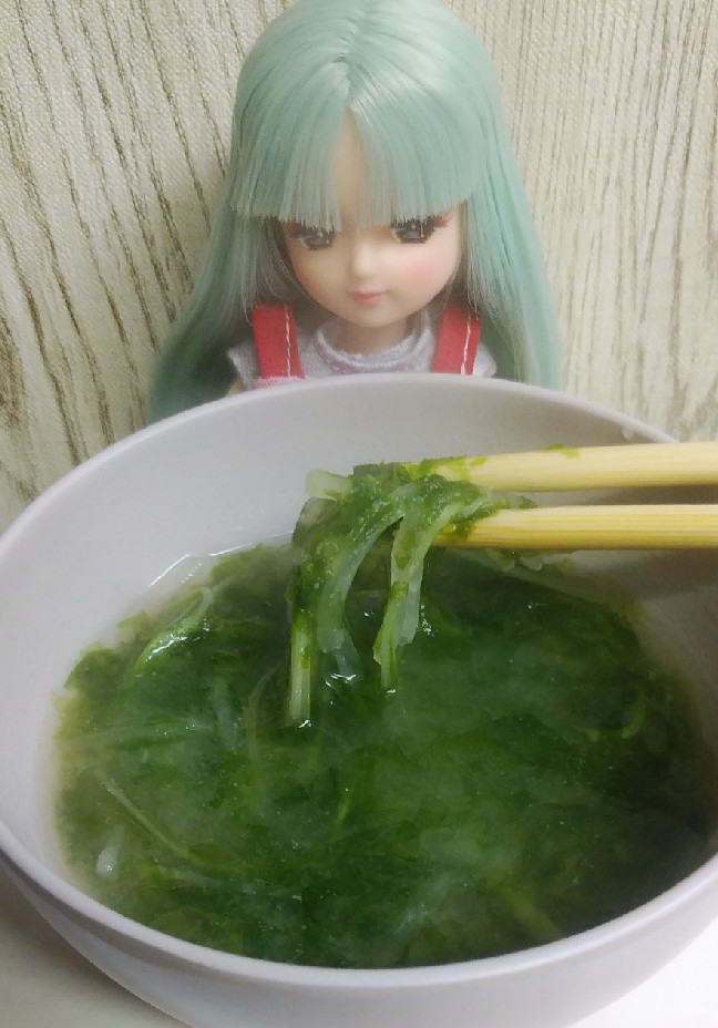 リカちゃん♡青のり味噌汁(水菜 大根)の画像