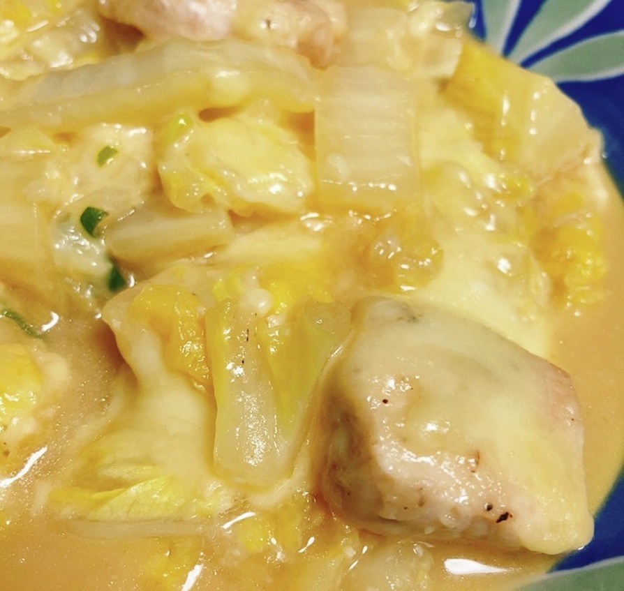 白菜と鶏胸肉のネギ味噌チーズ焼きの画像