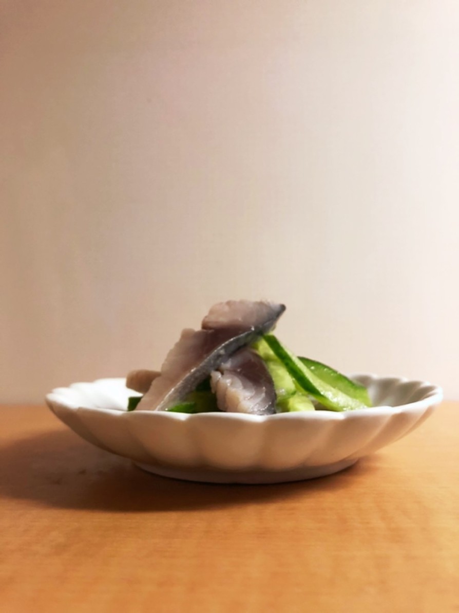 カンタン酢でしめ鯖ときゅうりの酢の物の画像