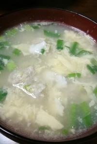 白菜つみれの卵スープ