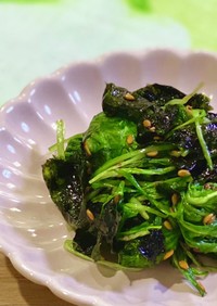 レンジで簡単！水菜と韓国のりのナムル