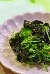 レンジで簡単！水菜と韓国のりのナムル