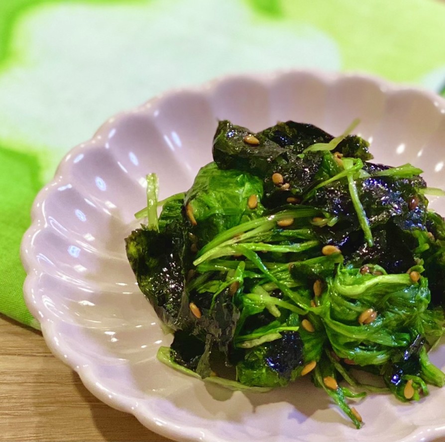 レンジで簡単！水菜と韓国のりのナムルの画像