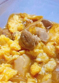 鶏肉と玉ねぎと卵の生姜焼き(親子丼可)
