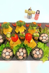 ひなまつり飾り巻き寿司
