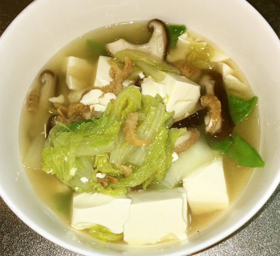 干し海老と白菜と豆腐の生姜中華煮の画像