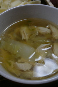 鶏笹身春雨スープ