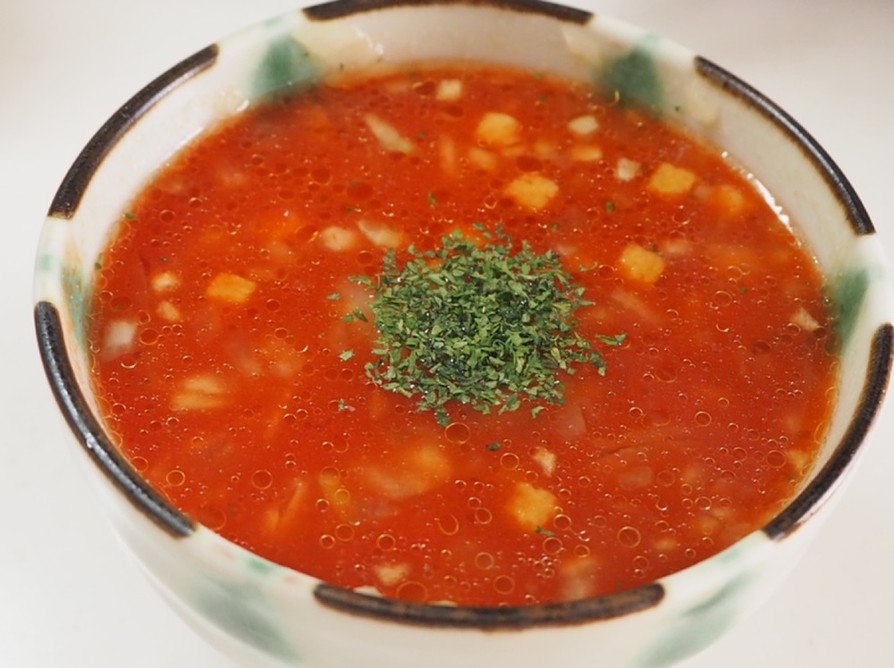 簡単トマトと玉ねぎのコンソメカップスープの画像