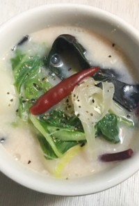 簡単ヘルシー☆ミニ白菜の豆乳スープ
