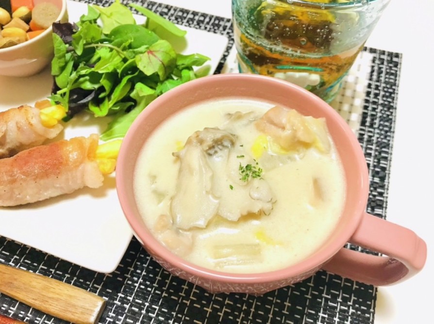 鶏肉と舞茸と白菜のクリーム煮・スープの画像