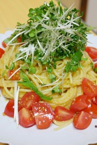 納豆と香味野菜のスパゲティー