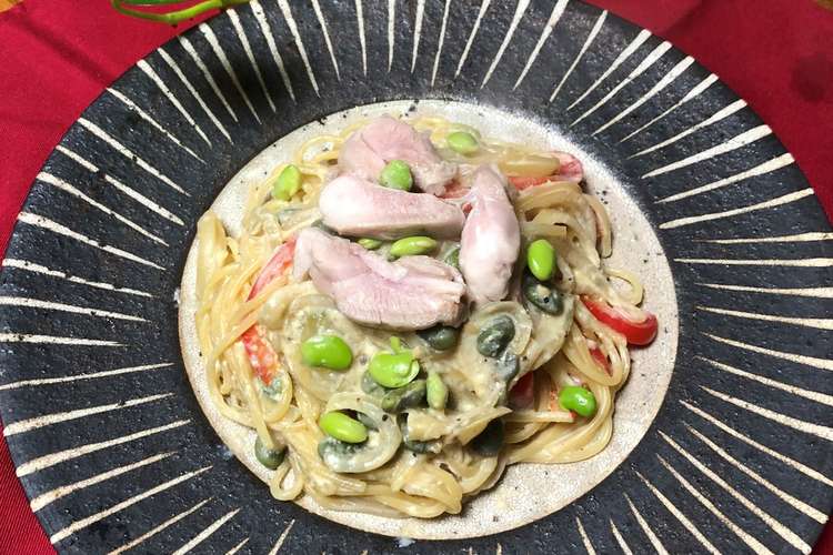 疲労回復 枝豆たっぷり豆乳クリームパスタ レシピ 作り方 By 千葉県血液センター クックパッド 簡単おいしいみんなのレシピが359万品