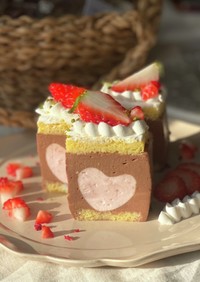 ♡ハートのいちごチョコムースケーキ♡