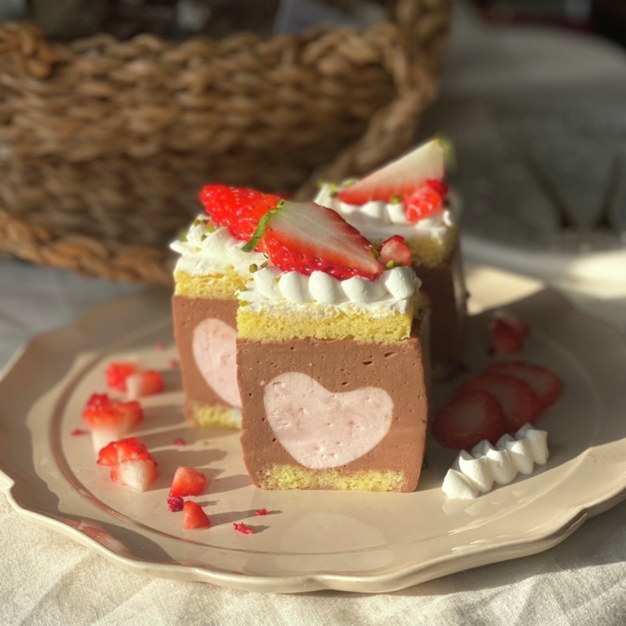 ♡ハートのいちごチョコムースケーキ♡の画像
