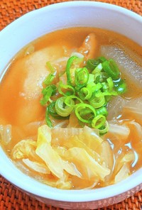 おでんアレンジ生姜白菜スープ