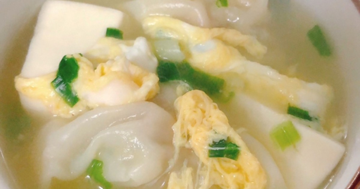 簡単 豆富と玉子のスープ 餃子入り レシピ 作り方 By spice クックパッド 簡単おいしいみんなのレシピが358万品