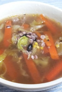 ダイエットに雑穀キャベツの簡単中華スープ