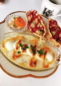 白菜を食べる！卵と明太マヨのグラタン