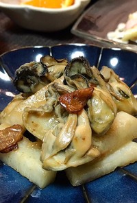牡蠣と長芋のガーリックソテー