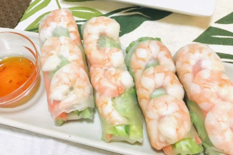 生春巻きで今日のおかず 生春巻きの巻き方 レシピ 作り方 By 体裁よく クックパッド