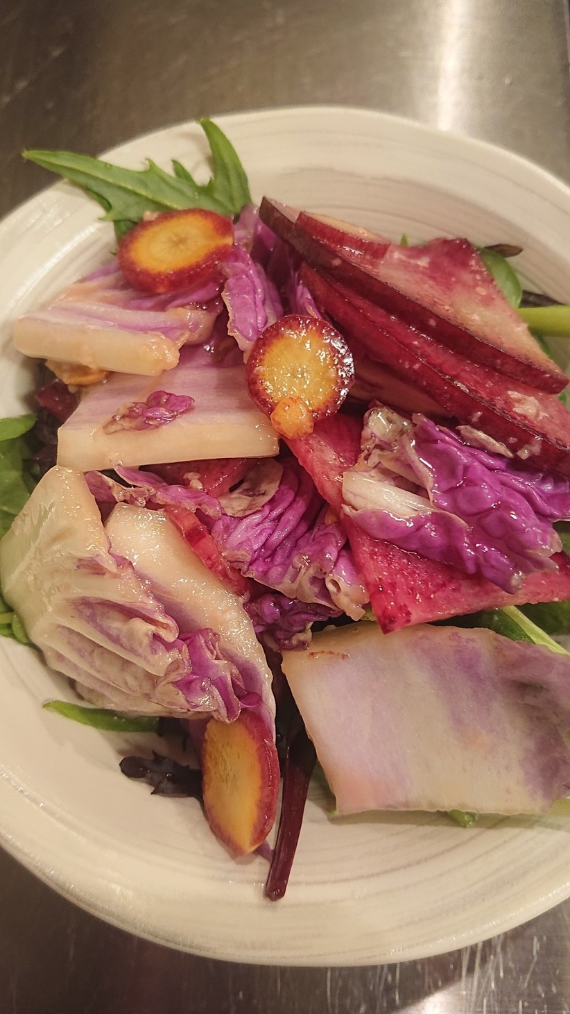 赤紫白菜のサラダ（簡単ドレッシングで）の画像