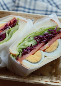 紫キャベツ「紫丸」の萌え断サンドイッチ