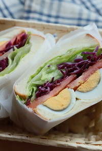 紫キャベツ「紫丸」の萌え断サンドイッチ
