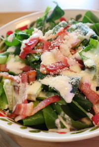 小松菜とカリカリベーコンのサラダ