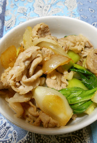 豚肉とチンゲン菜のマヨ炒め