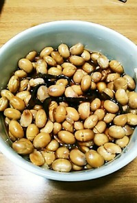 煎り大豆でレンチン1分　簡単煮豆