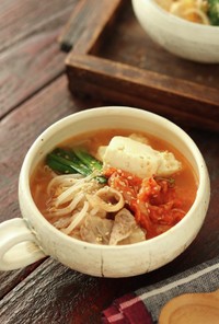 豆腐のチゲ風スープ