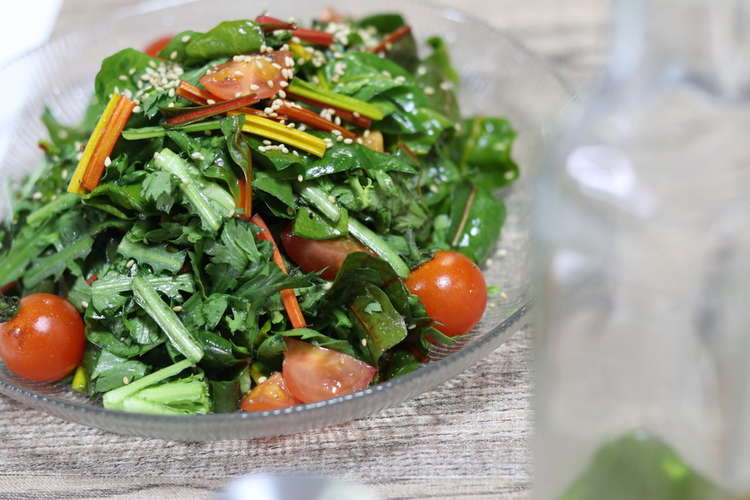 お洒落副菜 春菊とほうれん草のサラダ レシピ 作り方 By かおる家うま クックパッド 簡単おいしいみんなのレシピが372万品