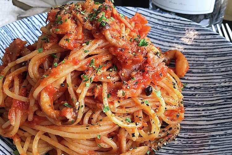 本格的な濃厚トマトソースパスタ レシピ 作り方 By Tkmtasuka クックパッド 簡単おいしいみんなのレシピが375万品