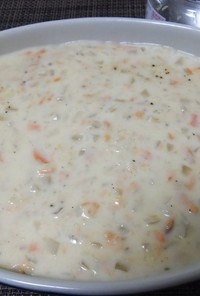 簡単美味・鮭フレークのクリームソース