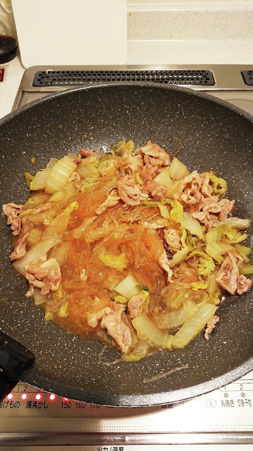 豚ひき肉と白菜の酸辣湯風炒めの画像