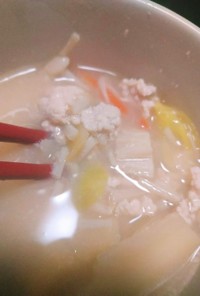 身体ポカポカ豆乳味噌スープ