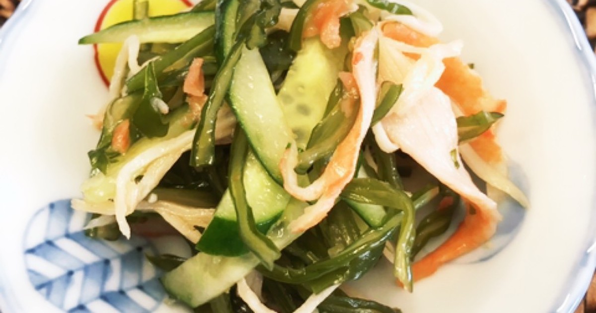 茎ワカメとカニカマのさっぱりサラダ レシピ 作り方 By Kameko クックパッド 簡単おいしいみんなのレシピが356万品