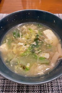 野菜たっぷりレタス入り中華スープ