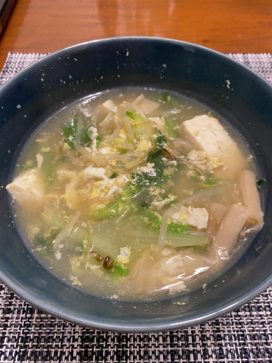 野菜たっぷりレタス入り中華スープの画像