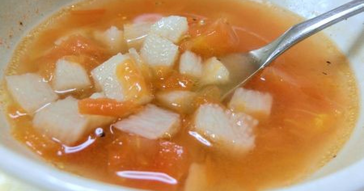 簡単5分 長芋とトマトのコロコロスープ レシピ 作り方 By 花ぴー クックパッド