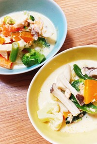 時短★鮭と野菜の豆乳スープ