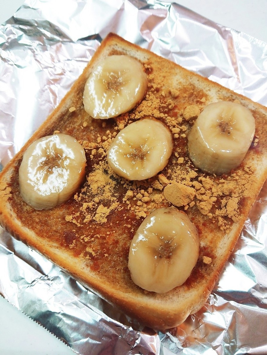朝食に♡黒蜜きな粉バナナトースト♡の画像