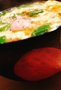 オクラとソーセージ★とろっとろ～卵スープ