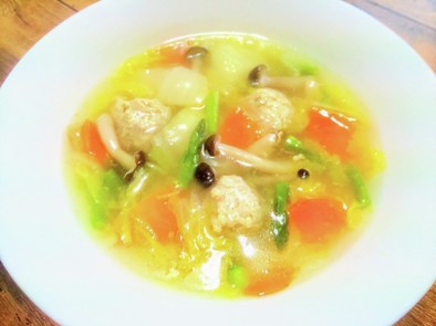 黄金比率の肉団子と白菜の中華スープの写真