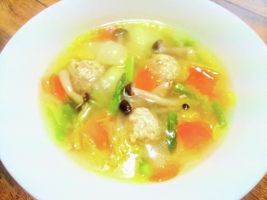 黄金比率の肉団子と白菜の中華スープの画像
