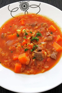 ラム肉とレンズ豆のスープ