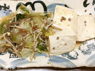 ミンチ達の主張❤白菜＆豆腐のすき焼き風の写真