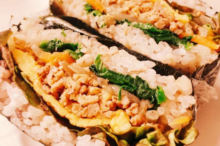 美味 おにぎらず ビビンバ 朝ごはんに レシピ 作り方 By めーこり クックパッド 簡単おいしいみんなのレシピが351万品