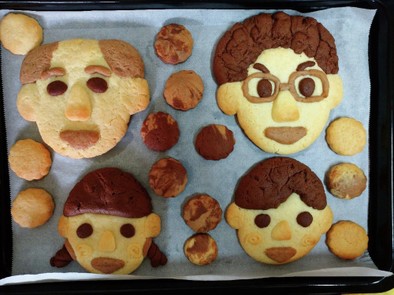 ホットケーキミックスで簡単似顔絵クッキーの写真