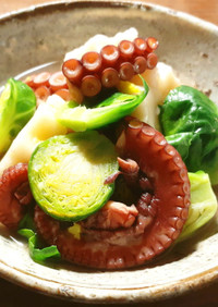 芽キャベツ・ちくわぶ・蛸の煮物　発酵玉葱